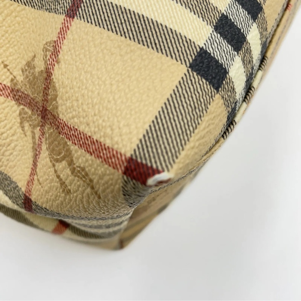 Auth Burberry Beige Nova Red Check Tote Bag Nylon and Burberry dust bag - Picture 7 of 17